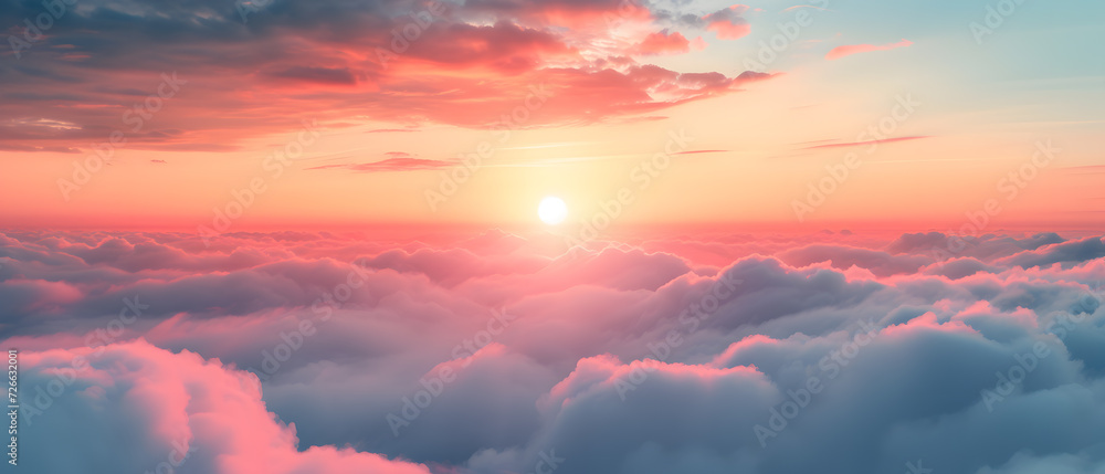 sunrise time above the clouds