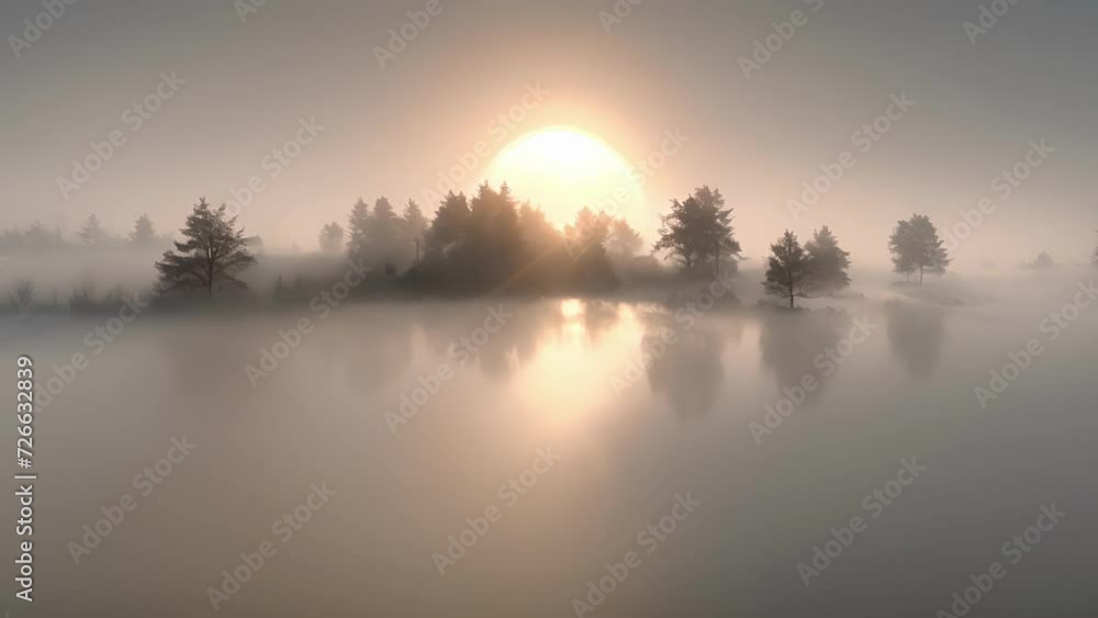Distant sun gradually appearing through the fog Distant sun gradually appearing through the fog