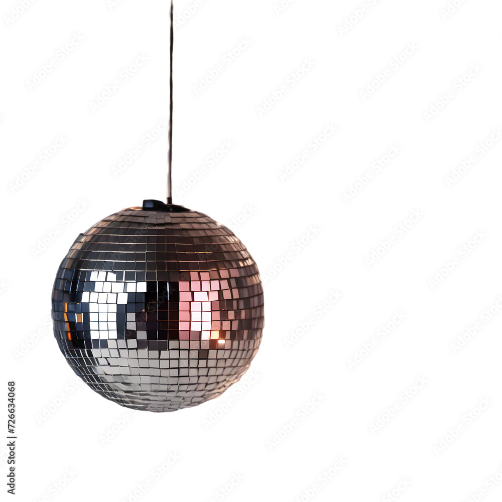 Fototapeta premium Disco Ball Isolated On Transparent Background