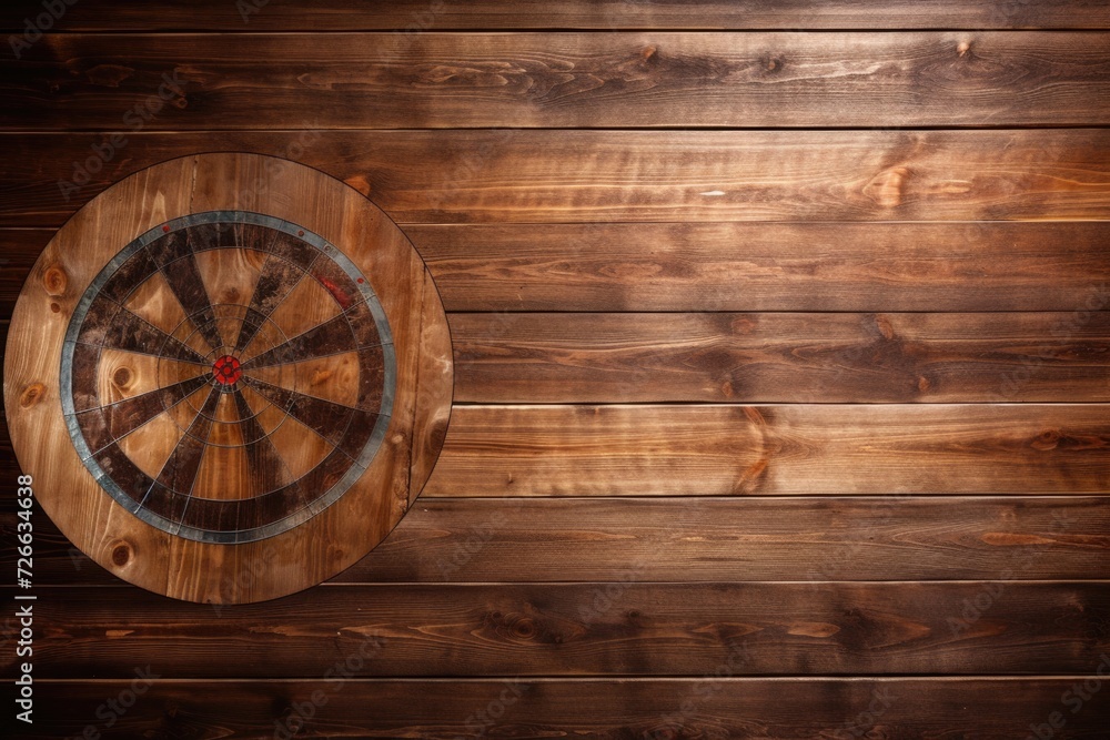 Fototapeta premium Vintage Dartboard on Wooden Background