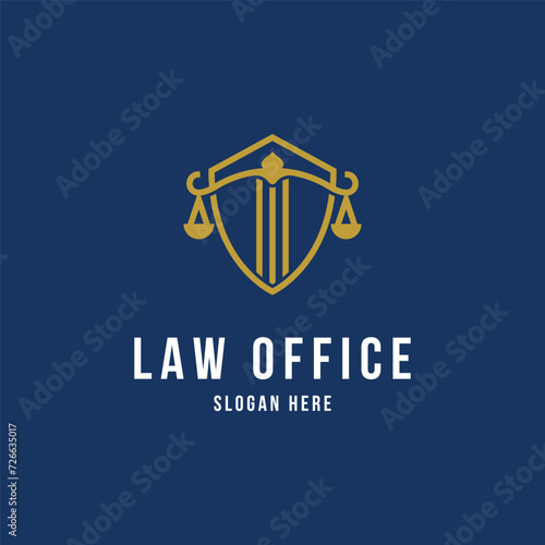 Law office logo design idea with shield
