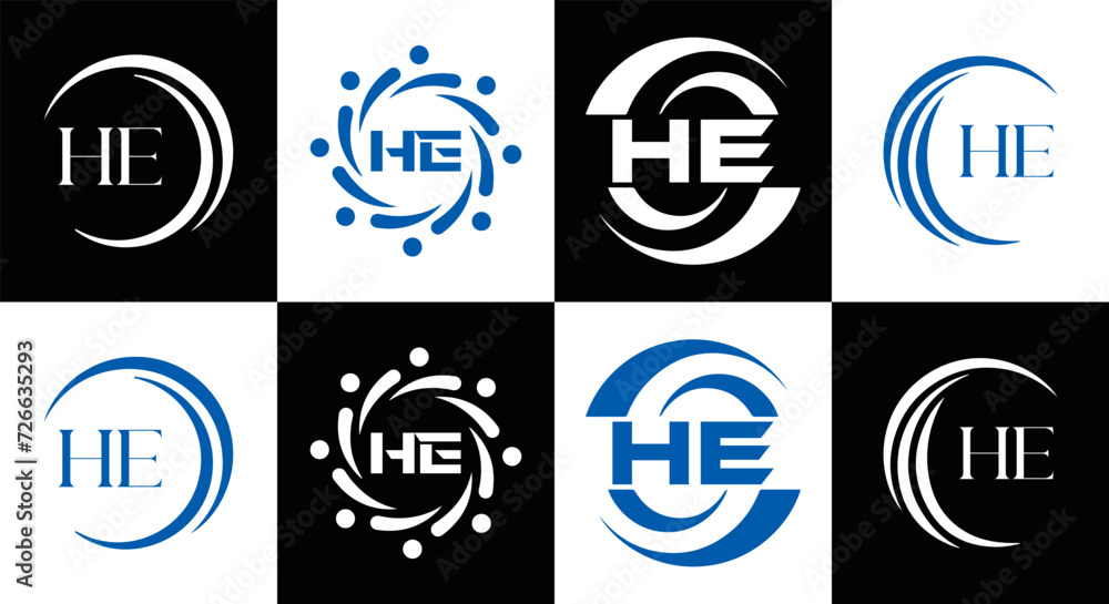 HE logo. H E design. White HE letter. HE, H E letter logo SET design. Initial letter EE linked circle uppercase monogram logo. H E letter logo SET vector design. HE letter logo design
HE logo. H E design. White HE letter. HE, H E letter logo SET design. Initial letter EE linked circle uppercase monogram logo. H E letter logo SET vector design. HE letter logo design