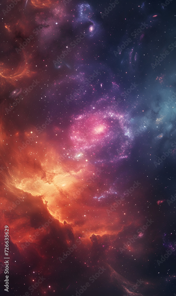 Fototapeta premium Colorful fantasy galaxy view background