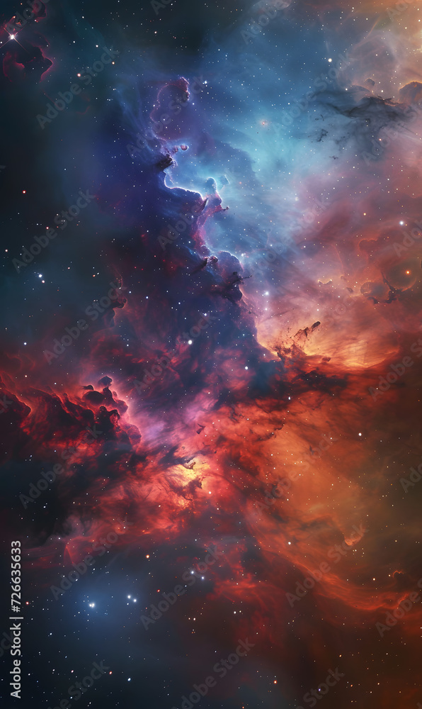 Colorful fantasy galaxy view background