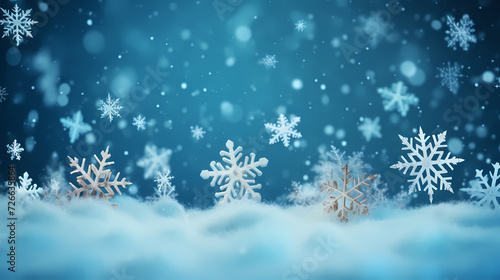 Festive snowflake background with beautiful design and space for text © xuan
