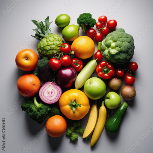 Mixed Fresh Vegetables on Solid Background for Vibrant Imagery