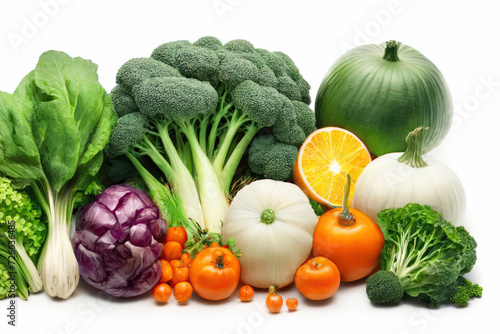 Mixed Fresh Vegetables on Solid Background for Vibrant Imagery