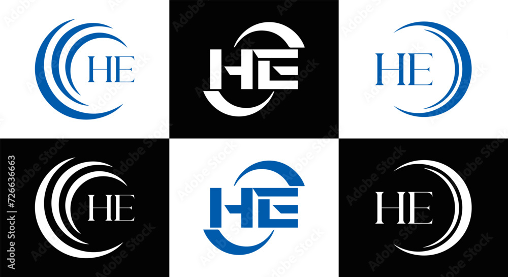 HE logo. H E design. White HE letter. HE, H E letter logo SET design. Initial letter EE linked circle uppercase monogram logo. H E letter logo SET vector design. HE letter logo design
HE logo. H E design. White HE letter. HE, H E letter logo SET design. Initial letter EE linked circle uppercase monogram logo. H E letter logo SET vector design. HE letter logo design