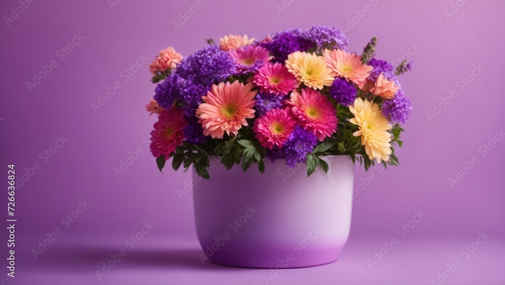 bouquet of pastel spring flowers on purple background, Beautiful bouquet, vibrant color, orange, wedding, minimal, Attractive bouquet bouquet of pastel spring flowers on purple background, Beautiful bouquet, vibrant color, orange, wedding, minimal, Attractive bouquet
