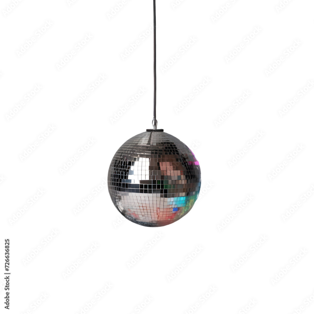 Obraz premium Disco Ball Isolated On Transparent Background