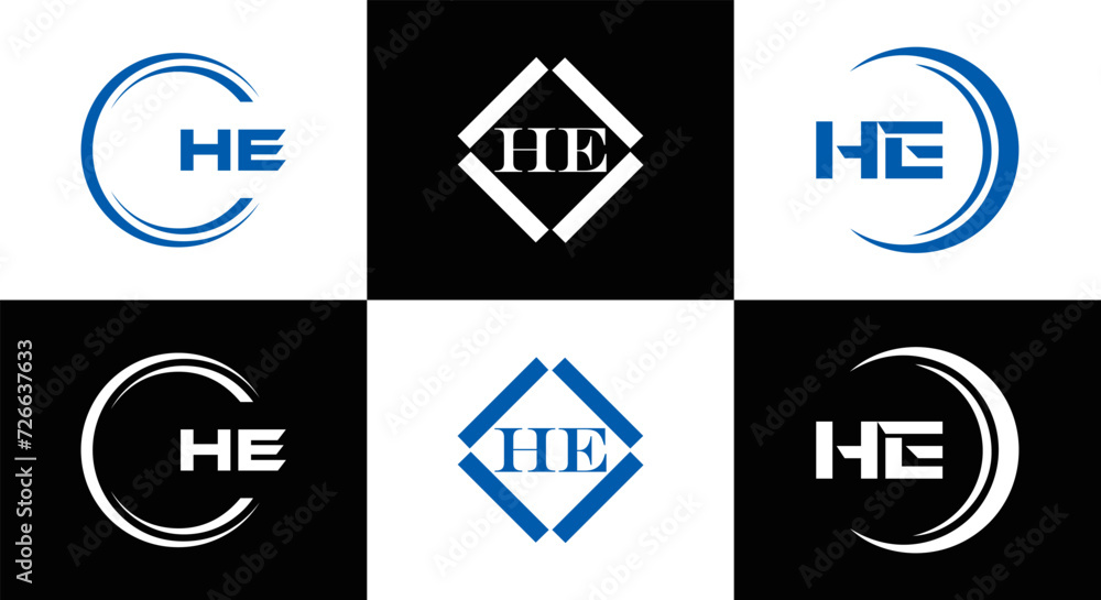 HE logo. H E design. White HE letter. HE, H E letter logo SET design. Initial letter EE linked circle uppercase monogram logo. H E letter logo SET vector design. HE letter logo design
HE logo. H E design. White HE letter. HE, H E letter logo SET design. Initial letter EE linked circle uppercase monogram logo. H E letter logo SET vector design. HE letter logo design