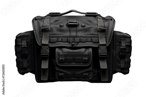 a white background in digitar art  black office bag, Isolated on transparent PNG background, Generative ai