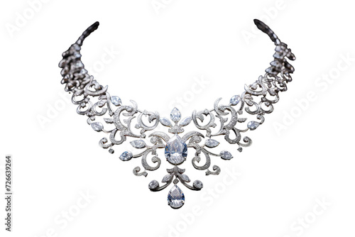 Background Show All Necklace Diamond Necklace Sati, Isolated on transparent PNG background, Generative ai