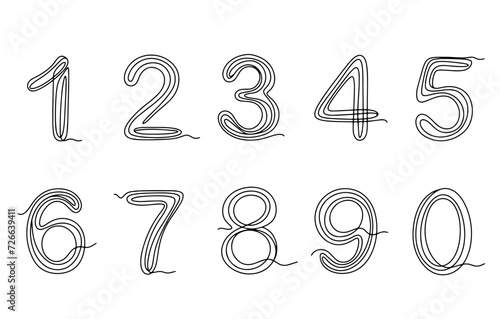 Arabic numbers. Number. Line. Kit