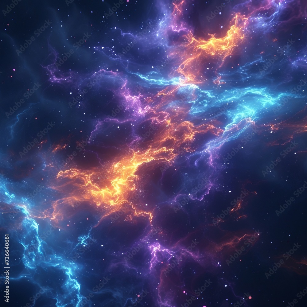 Space with bright colors, and an intense blue Space with bright colors, and an intense blue