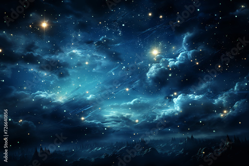 A photograph capturing a dreamy  starlit sky where constellations come to life as radiant  celestial creatures  adding a touch of magic to the cosmic heavens.  Generative Ai.