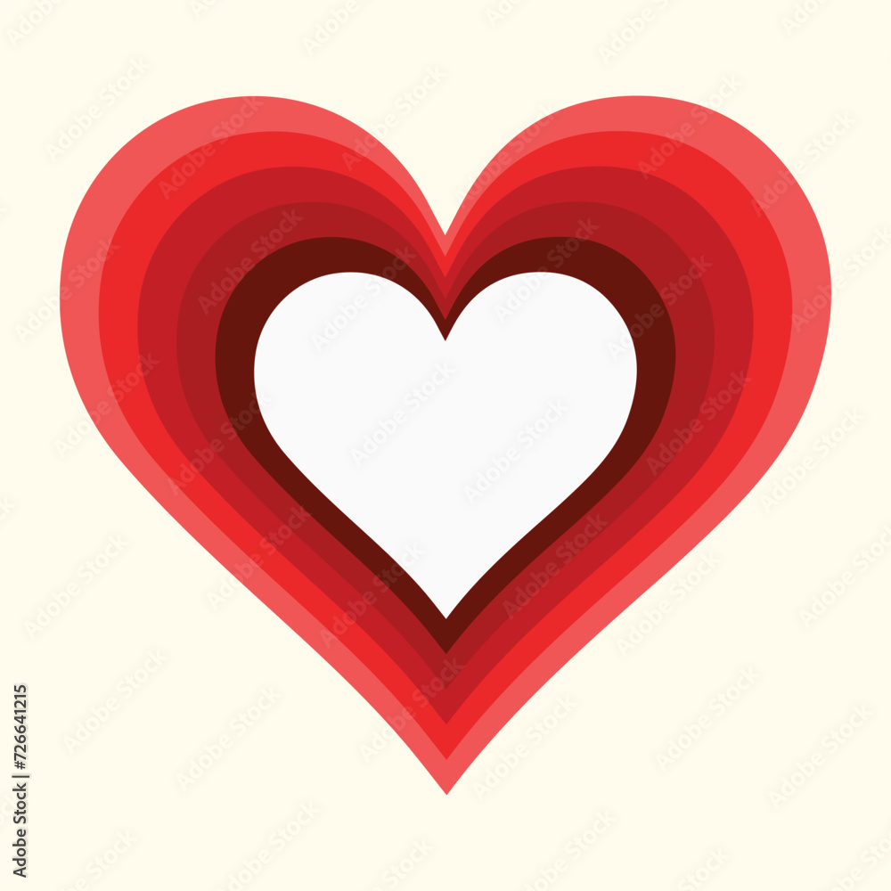 Heart in Heart vector isolated on white background Heart in Heart vector isolated on white background