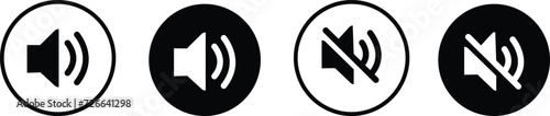 Speaker vector icon set. Mail Icon Symbols vector. symbol for web site Computer and mobile vector. Audio speaker volume, Advertising and distribution with editable stroke, on transparent background.