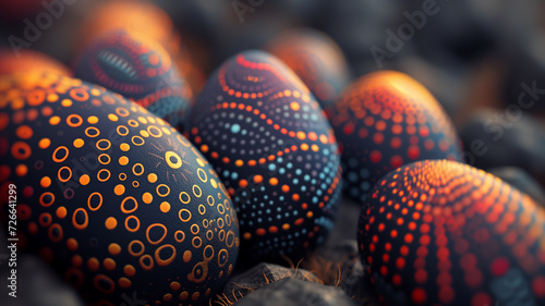 Vibrant Easter egg pattern inspired by Aboriginal Australian art photo