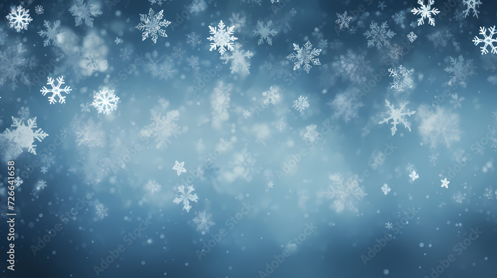 Festive snowflake background with beautiful design and space for text