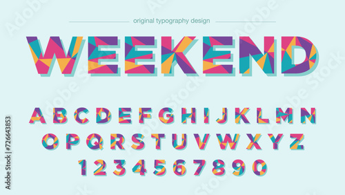 Weekend Modern abstract digital alphabet font. Minimal technology typography, Creative urban sport fashion futuristic font. Trendy typography photo