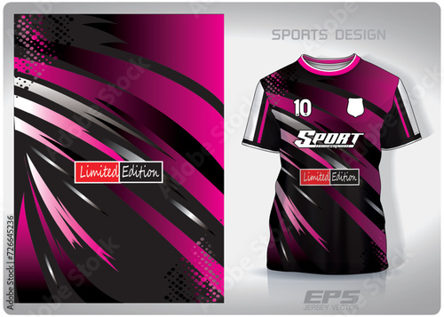 Vector sports shirt background image.black pink vortex pattern design, illustration, textile background for sports t-shirt, football jersey shirt.eps