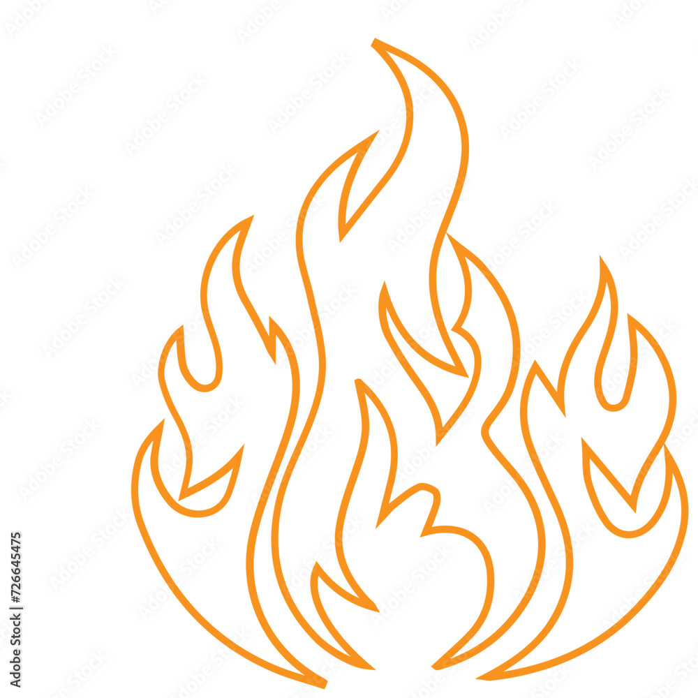 line fire flame icon set line fire flame icon set