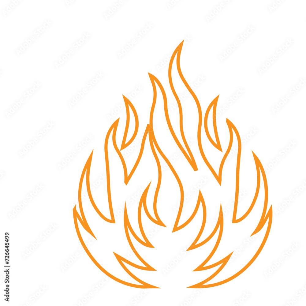 line fire flame icon set line fire flame icon set