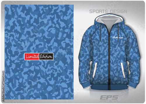 Vector sports shirt background image.navy blue military camouflage pattern design, illustration, textile background for sports long sleeve hoodie,jersey hoodie.eps