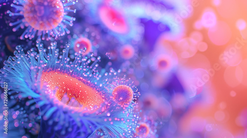 Viruses and bacterias macro abstract background. 
