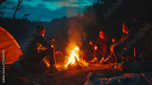 Youthful Bliss: Campfire Gathering