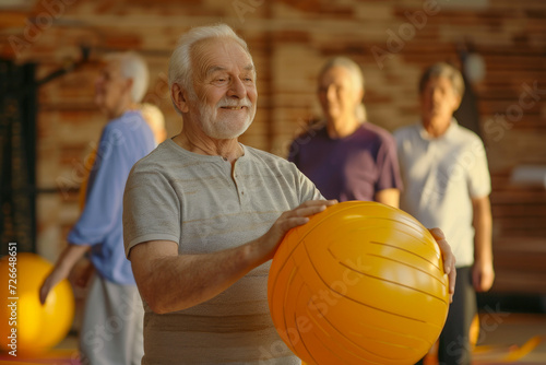 Healthy Aging Initiative: Active Elderly Man in Sports Studio
