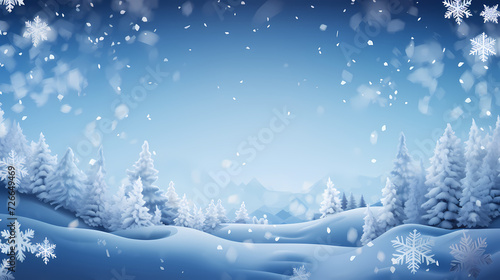 Festive snowflake background with beautiful design and space for text © ma