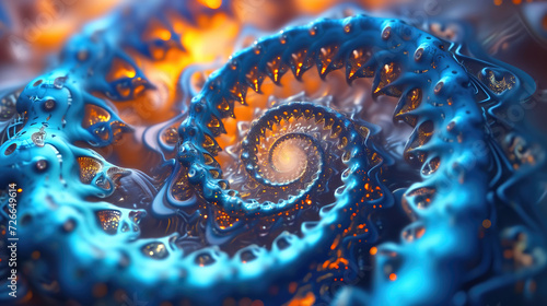 Abstract background with colorful spiral pattern fractal shapes, modern art wallpaper.