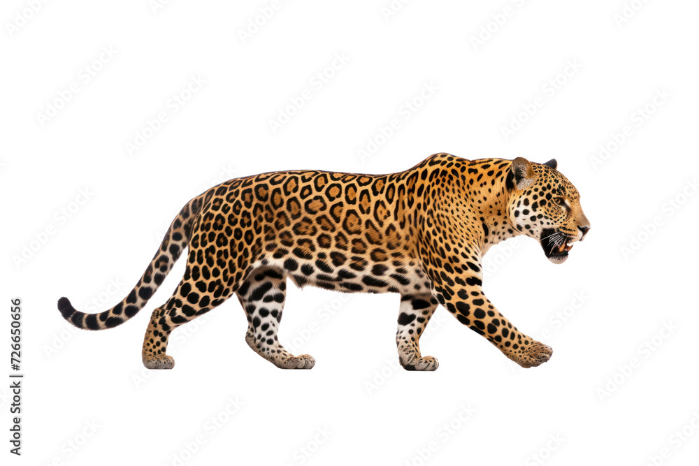 single leopard isolated on white transparent background. single leopard isolated on white transparent background.