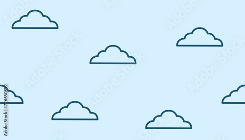 Simple cloud with blue seamless pattern background. wallpaper, poster backdrop, presentation. Ready to use. Easy to customize.
