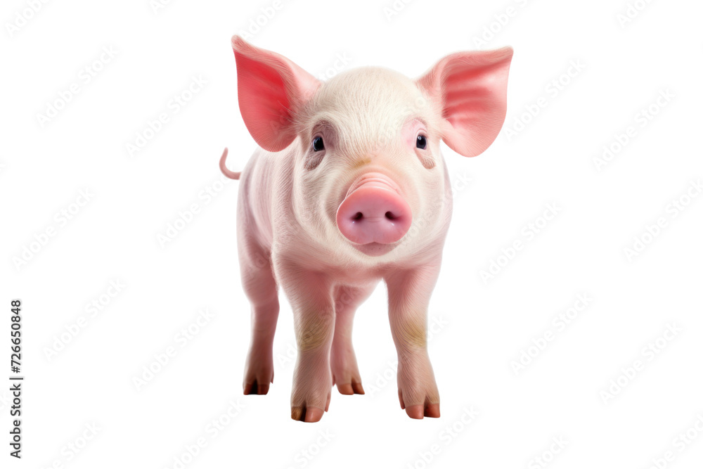Funny, cute, little pink pig isolated on white transparent background. Funny, cute, little pink pig isolated on white transparent background.