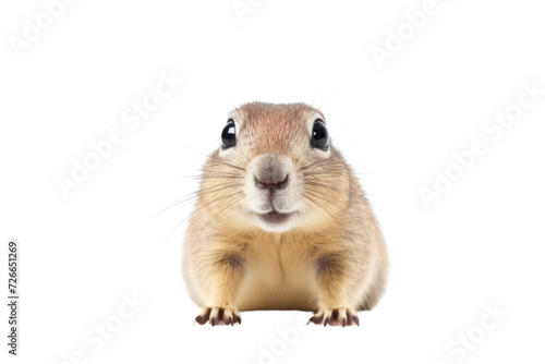 small and cute ground squirrel. Amazing and funny isolated on white transparent background.