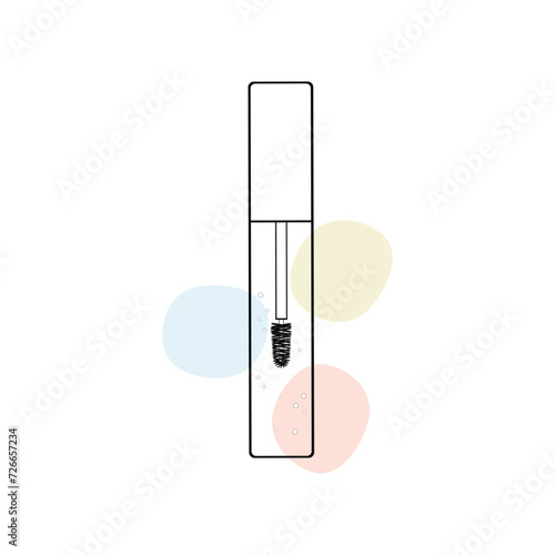 Lash serum bottle with colorful drops. Product for salon beauty procedure. Professional product for after lifting lashes for lashmaker.