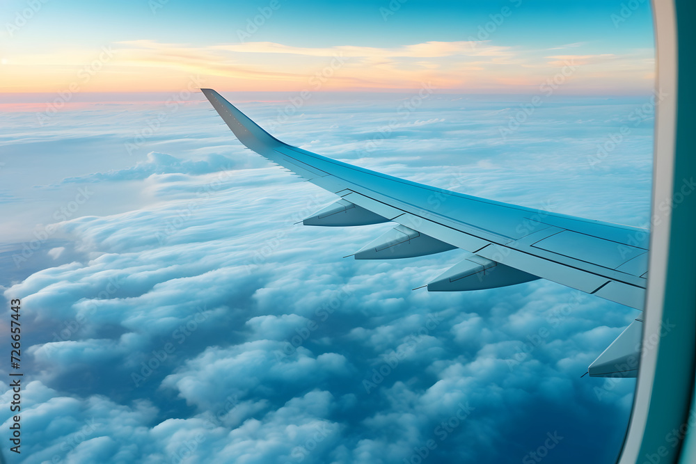 Obraz premium looking through a big jet passenger plane window