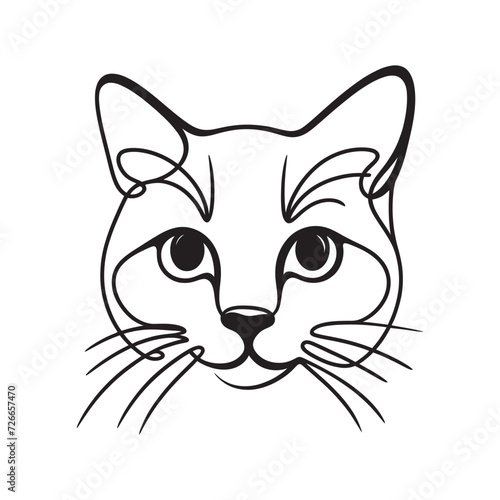Vector illustration. cat in one line. pet logo