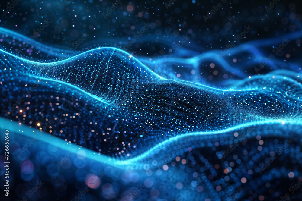 Digital Waveform Visualization in Blue. Digital Waveform Visualization in Blue.