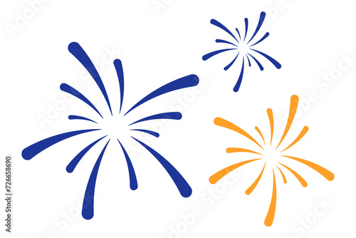 Firewoks icon. Rocket fireworks set vector ilustration.