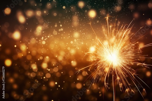 Abstract bokeh background for New Year and Christmas with sparklers  Sparkler New Year background  AI Generated