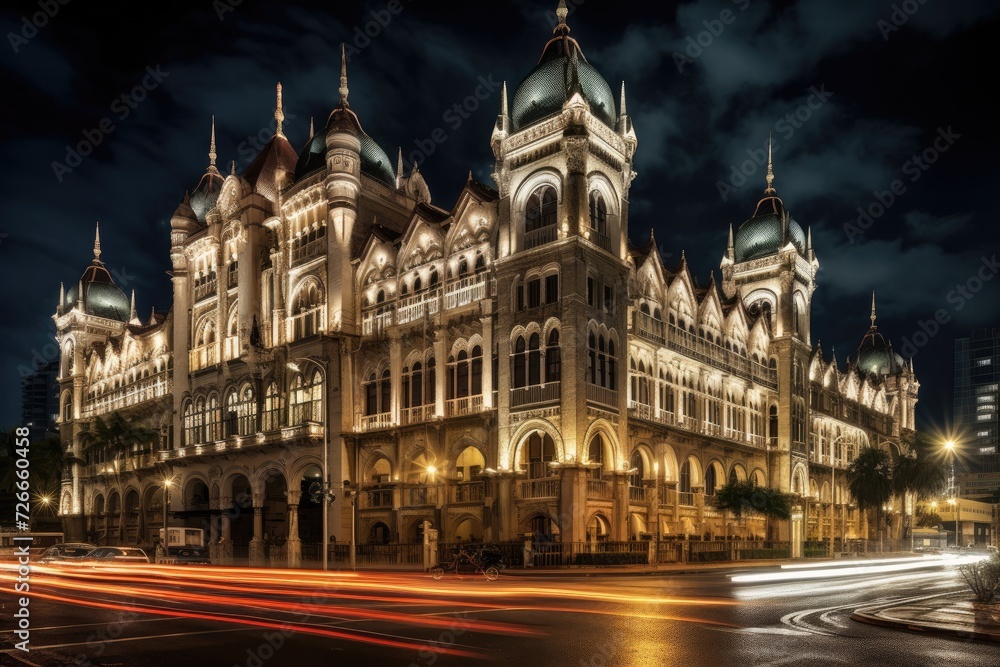 Historic building at night in Kuala Lumpur, Malaysia. The building was built in, Sultan Abdul Samad Building in Kuala Lumpur, AI Generated Historic building at night in Kuala Lumpur, Malaysia. The building was built in, Sultan Abdul Samad Building in Kuala Lumpur, AI Generated