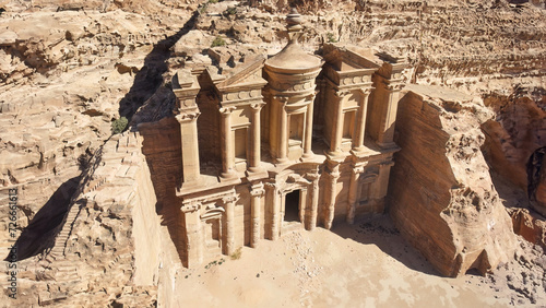 Petra, Jordan - An aerial view of the Monastery, Petra, Jordan 