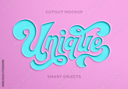 Pastel Paper Cutout Logo Mockup