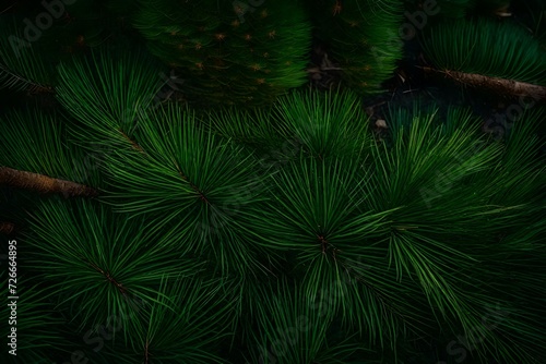 A close-up of pine needles covering the forest floor  creating a complex and scented pattern in the shadowed understory of the trees. 