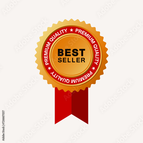 Golden best seller badge. Best seller award