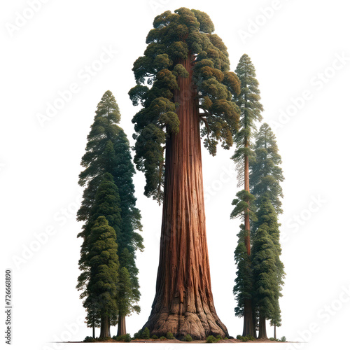 Redwood tree Isolated on transparent background photo